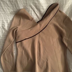 Tan top stretch material.